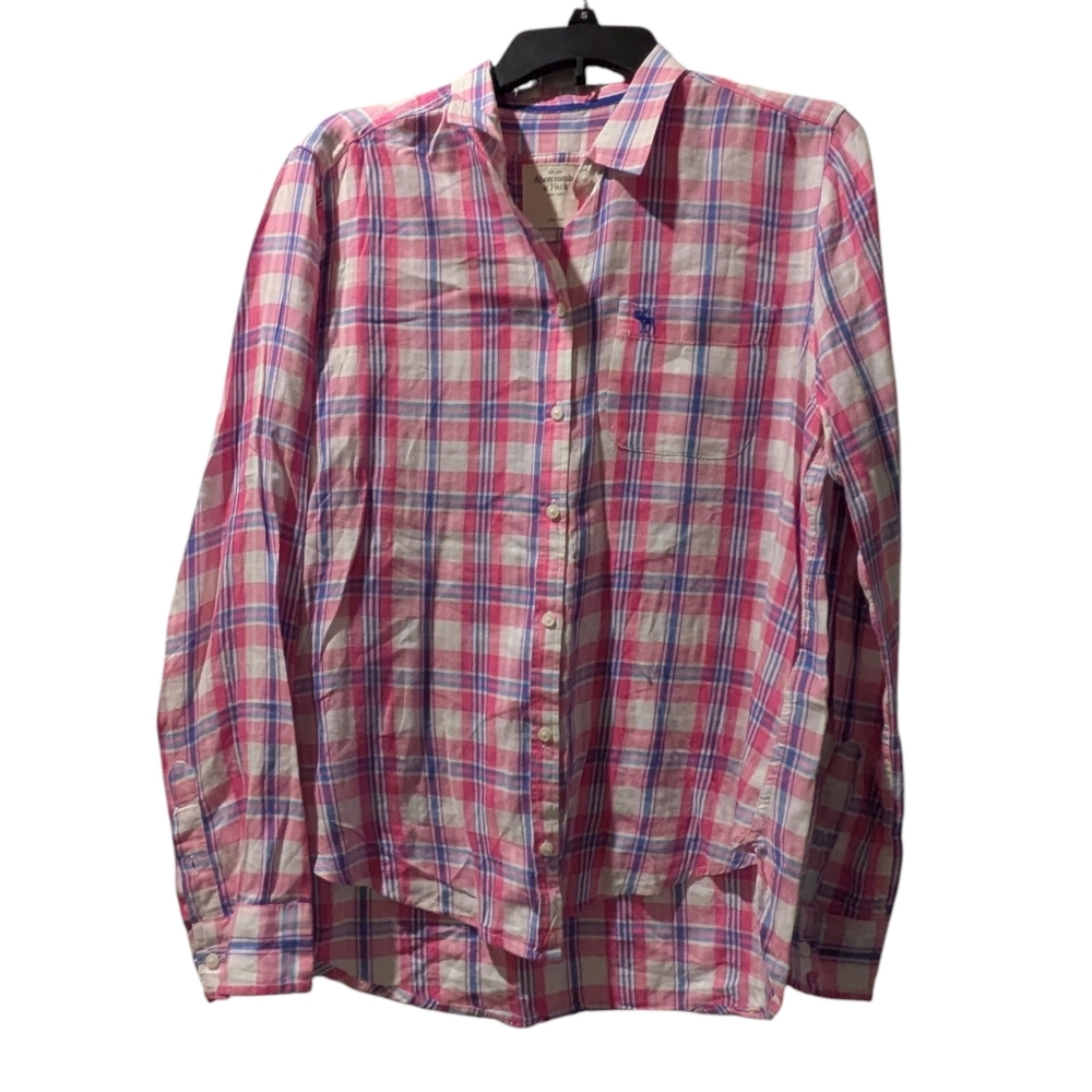 Abercrombie & Fitch Multicolor Plaid Button Down Shirt Size L